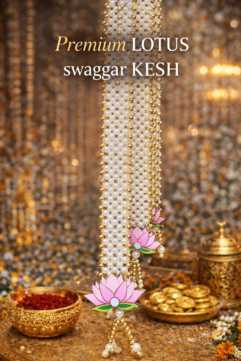 Pearl and lotus design barat swagat phatka