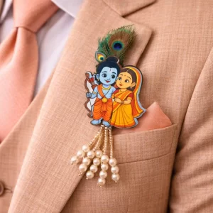 Ram Sita design devotional brooch for wedding bhajan kirtan and satsang