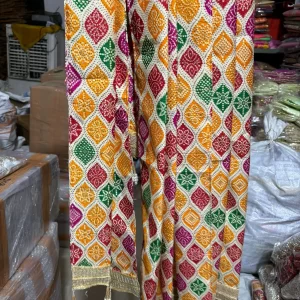 Designer Rajasthani Bandhani print phatka for wedding wear
