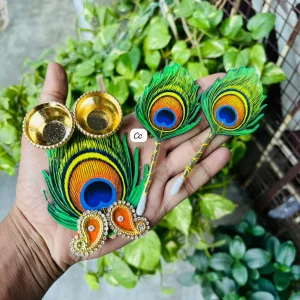 Roli chawal platter with tilak stick for pooja and tilak ceremony