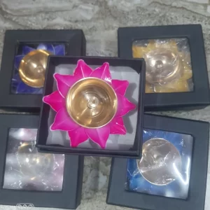 3 inch brass lotus diya with gift box for puja and festive gifting