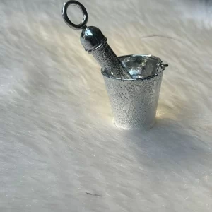 Silver finish mini balti pichkari set for Laddu Gopal Holi decoration