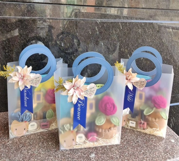 6x5 inch transparent PVC pouch bag for gift and jewelry packaging