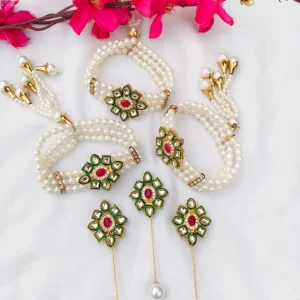 Traditional bracelet and lepan pin set for wedding and festive wear