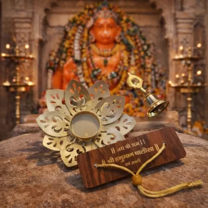 Hanuman Chalisa gift hamper with small urli mayur bell and net potli