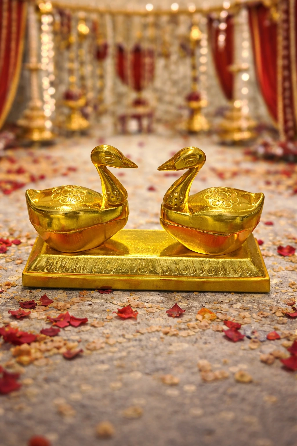 elephant design tilak plate with roli chawal