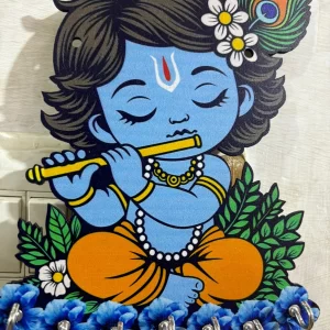 Krishna Ji wooden key holder wall hanging for home entrance