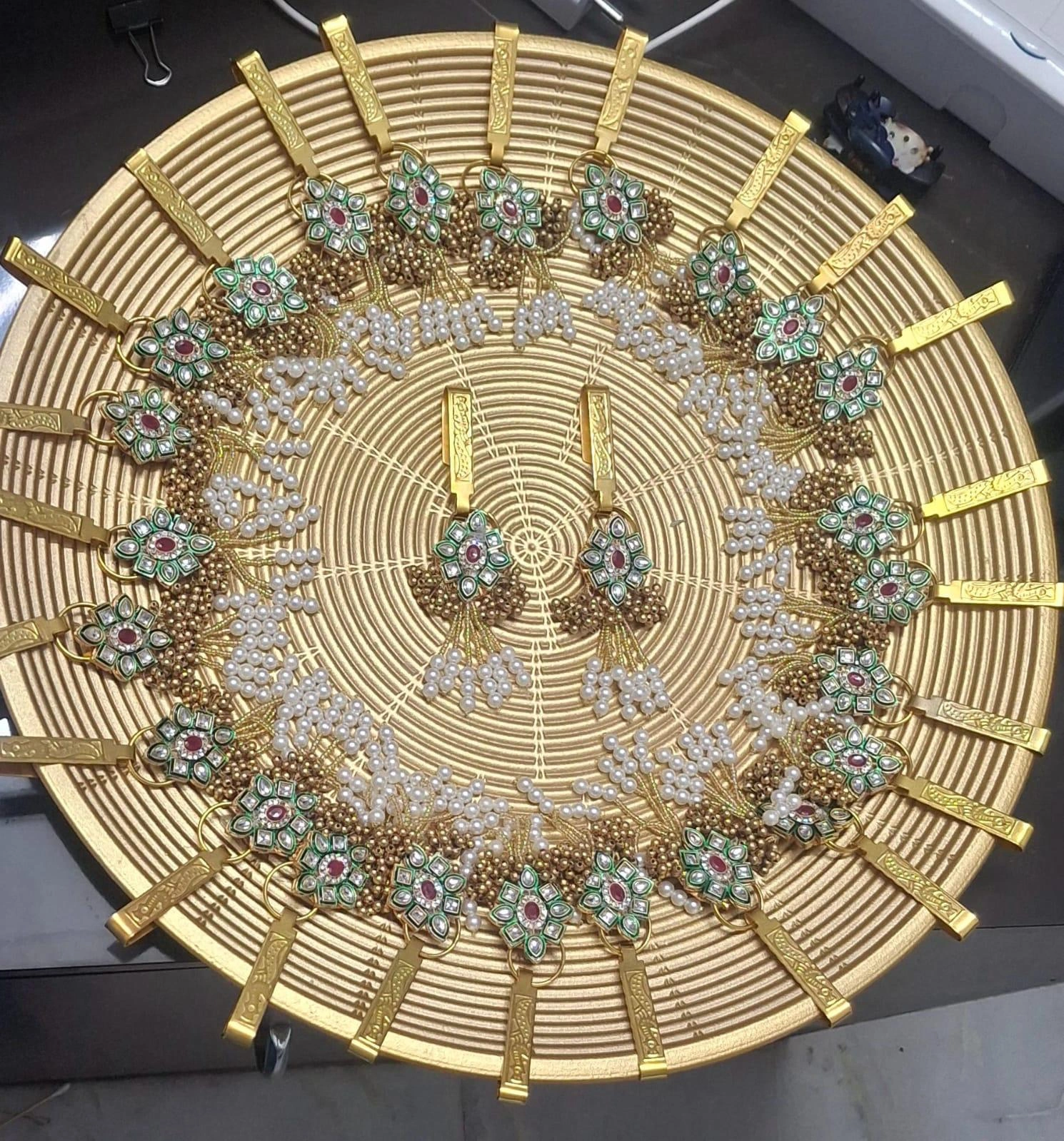 pearl kundan satka for women traditional wedding accessory