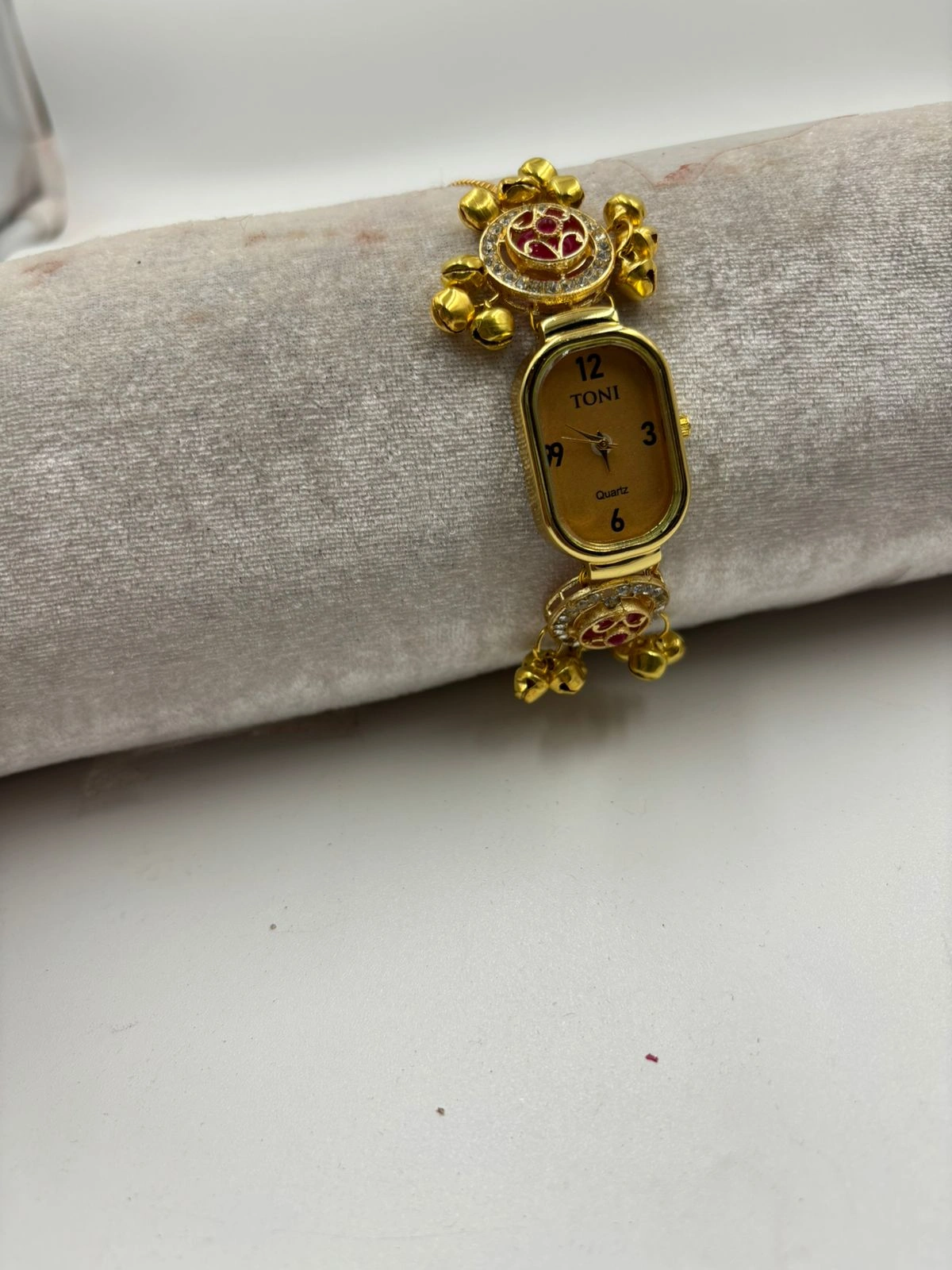 Traditional Kashmiri Bracelet Watch – Stylish Pastel Stone Jewelry Watch - Image 6
