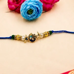 blue thread peacock designer rakhi for brother raksha bandhan bracelet rakhi