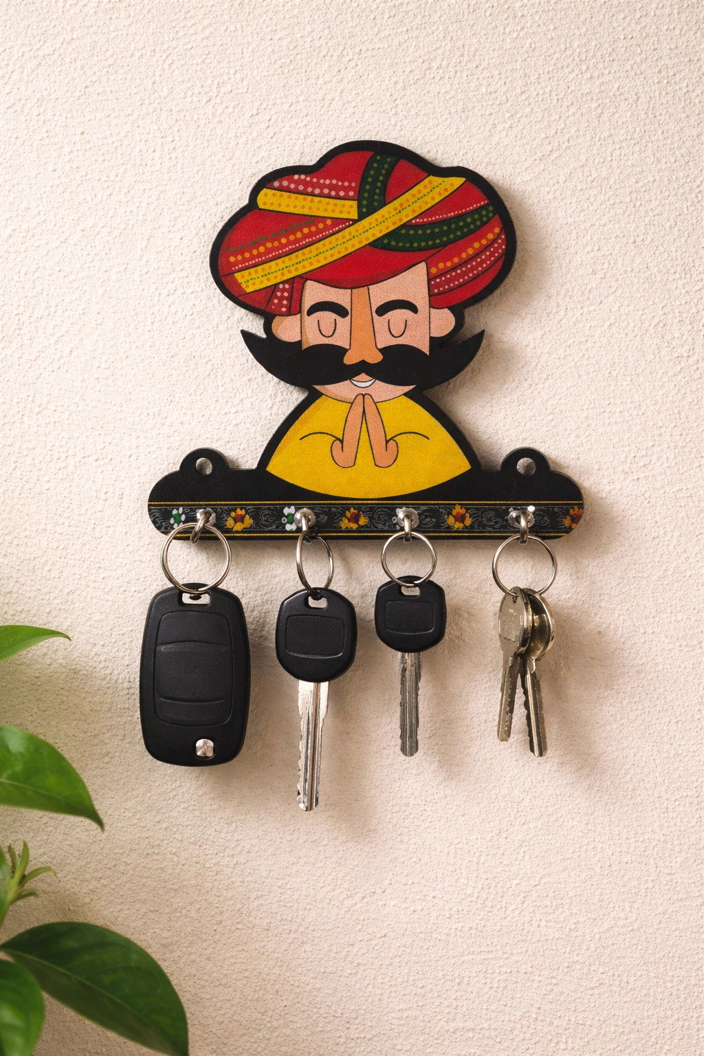 Decorative Printed MDF Key Holder for Wall Mount Home Organization and Key Storage - Image 2