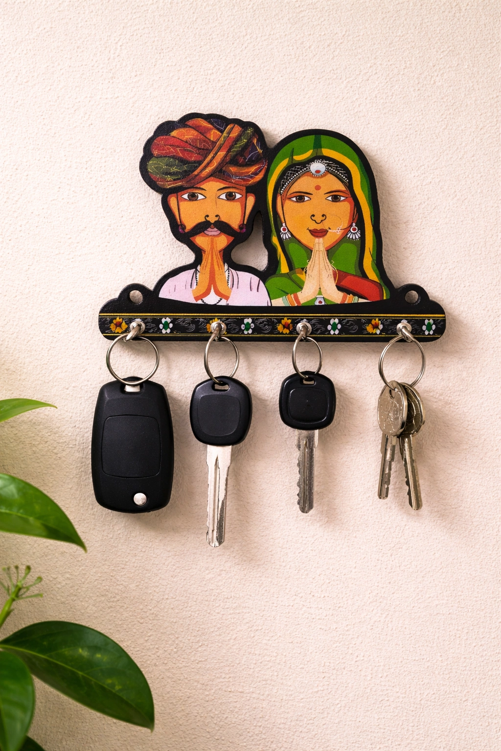 Decorative Printed MDF Key Holder for Wall Mount Home Organization and Key Storage - Image 3