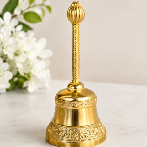 6 inch golden ghada bell for puja and home temple worship
