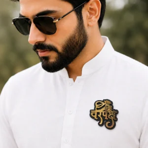 Royal Dulha Brooch for Groom Sherwani Wedding MDF Badge for Marriage Baraat Reception