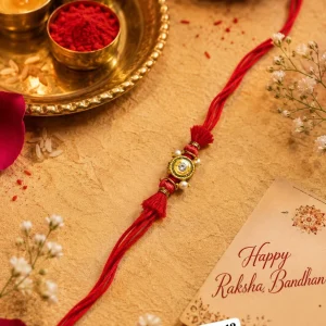 Premium Designer Stone Rakhi for Brother with Elegant Traditional Handmade Design for Raksha Bandhan Celebration
