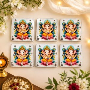 Ganesh Ji key holder with 3 hooks wall mounted decorative key holder for home