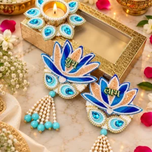 Shubh Labh Lotus T-Light Holder Diwali Decor
