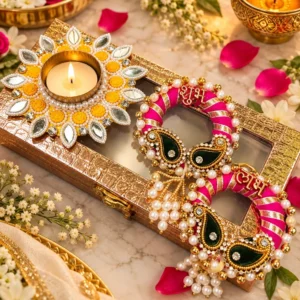 Designer Shubh Labh Tea Light Gift Box for Diwali Return Gift