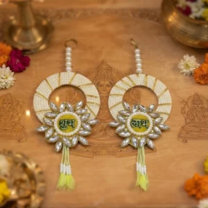 traditional Shubh Labh hanging pair for festive home decoration and pooja