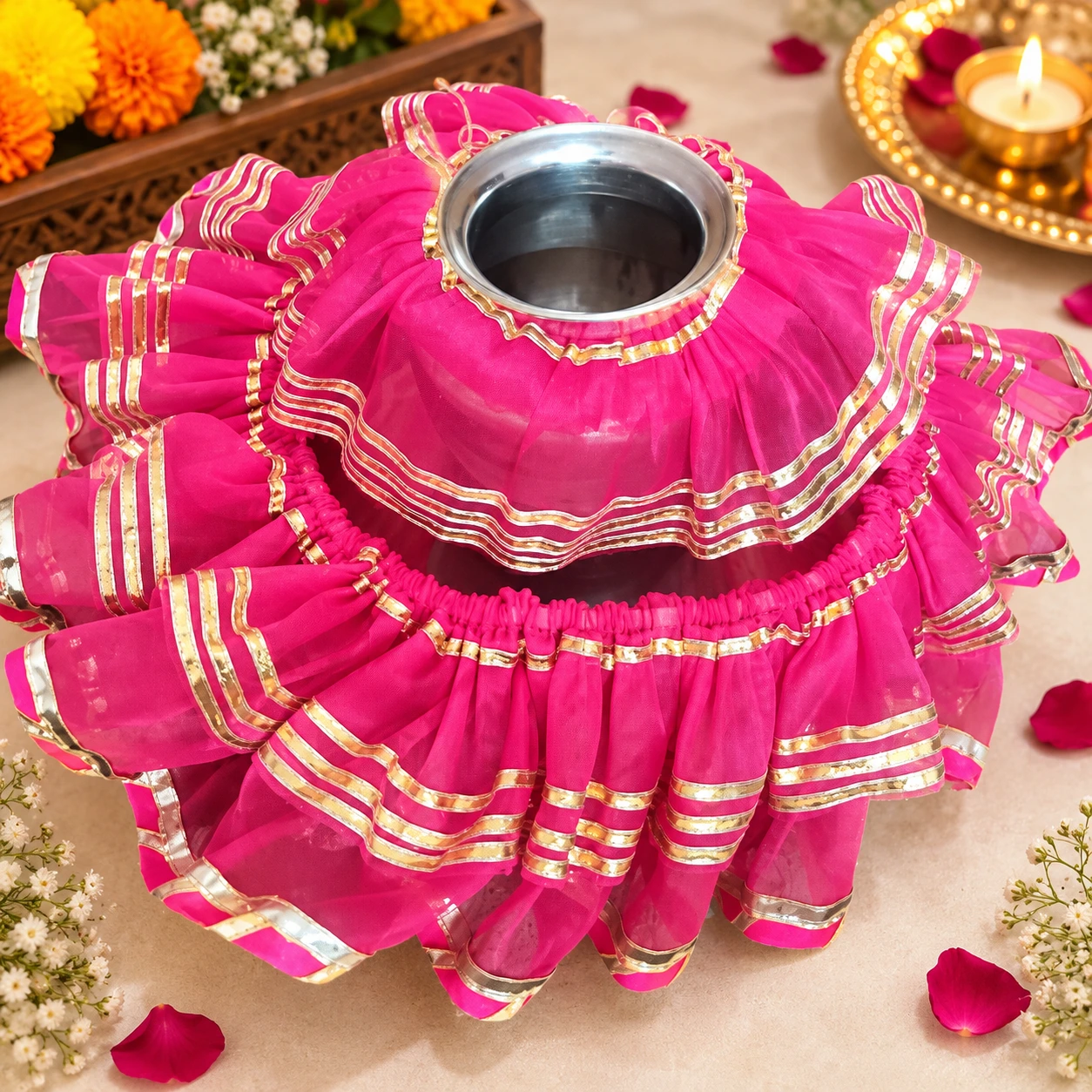 Designer Thali and Lota Cover Set for Pooja and Festive Gifting