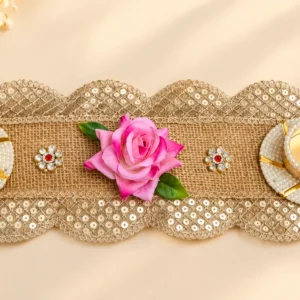 Handmade Decorative Table Runner with Tea Light Holders for Diwali Decor