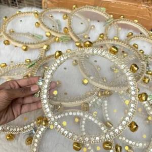 Decorative Dhapli with Golden Bells for Wedding Ceremony