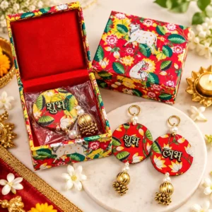 Pichwai Shubh Labh wall hanging pair with decorative box