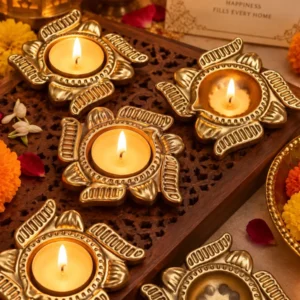 Swastik T-Light Holder for Diwali Pooja and Festive Home Decoration