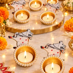 Premium Cow Design Tea Light Holder for Diwali Decoration