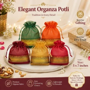 Traditional Organza Potli Bag for Wedding Favours