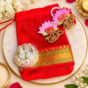 German Silver Charan and Shubh Labh in Potli for Festive Gifting