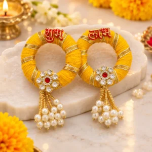 Handmade Yellow Shubh Labh Hanging for Diwali